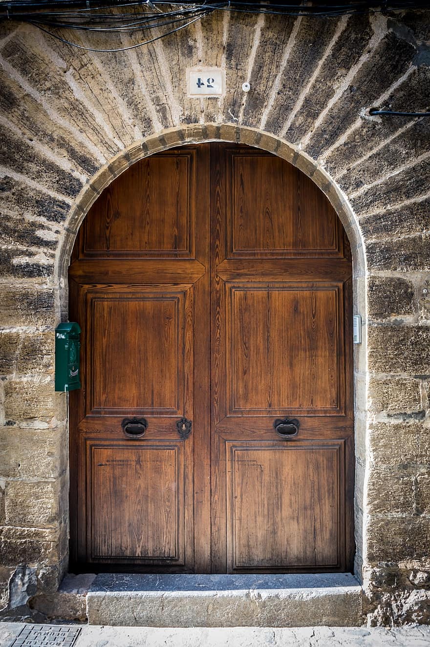 drzwi, brama, wejście, przejście, drewniana brama, drzwi wejściowe, portal, wlot, Naprzód, tunel, praca w kamieniu