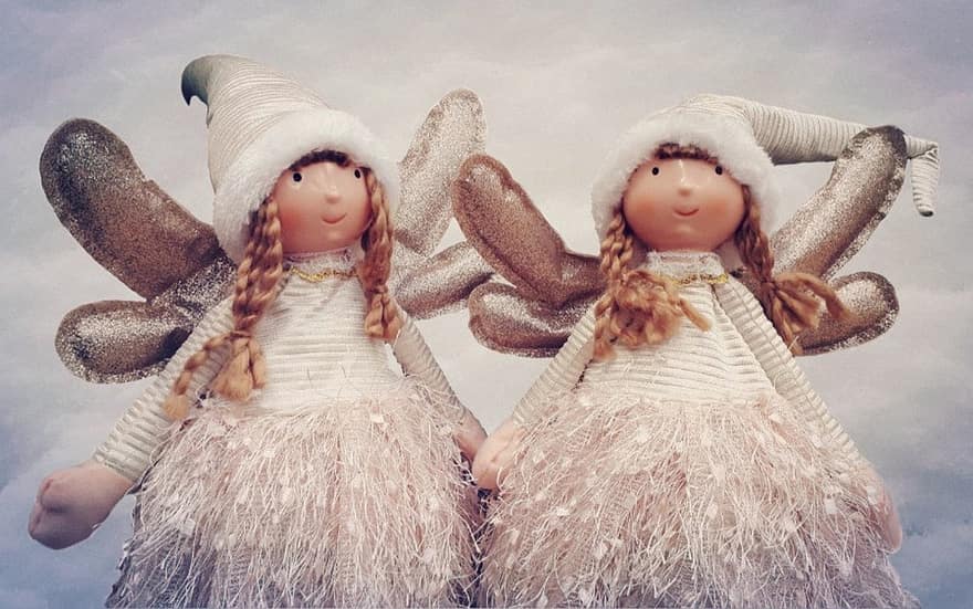 Ляльки-ангели, М'які іграшки-ангели, Плюшеві іграшки-ангели, Плюшеві ангели, різдвяний декор, зима, милий, іграшка, прикраса, сніг, святкування