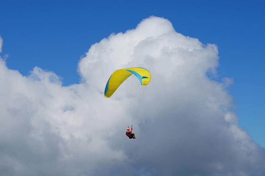 sportovní, paragliding, padák, dobrodružství, dom