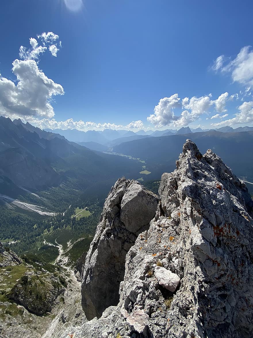 kreuzberg pass, Italia, montagne, montagna, natura, all'aperto, picco di montagna, estate, paesaggio, avventura, blu