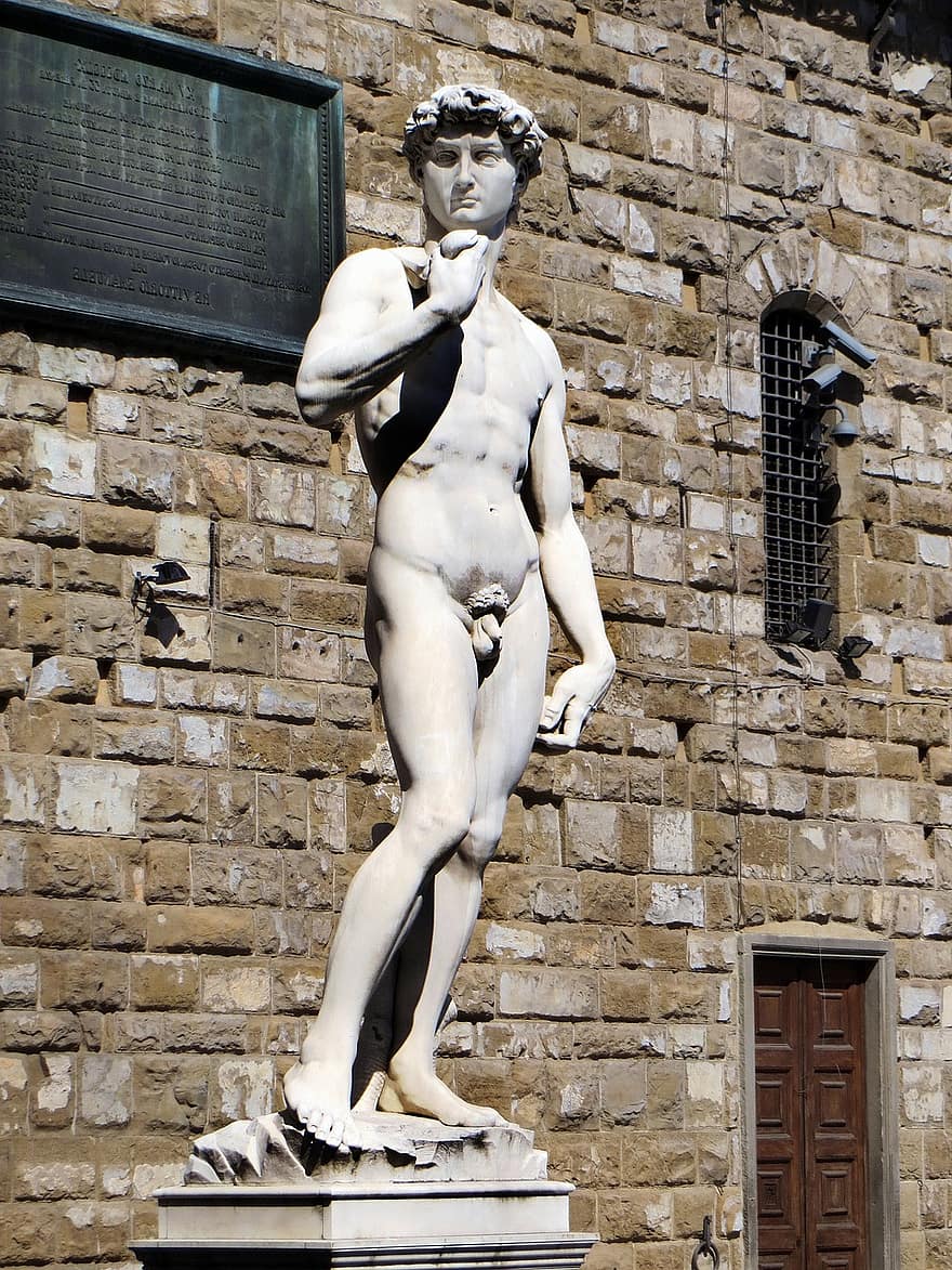 إيطاليا ، فلورنسا ، ديفيد ، ميشيلانجيلو ، تمثال ، رخام