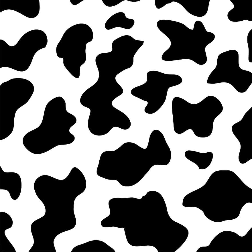 empreinte d'animal, noir et blanc, noir, blanc, Contexte, vache, peau de vache, les patrons