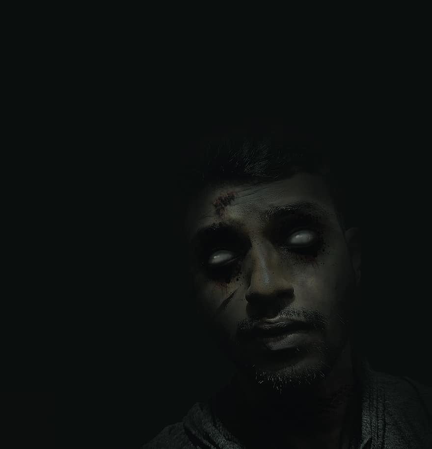 Ghost, Horror, Scary, Creepy, Night, men, one person, adult, dark, portrait, males