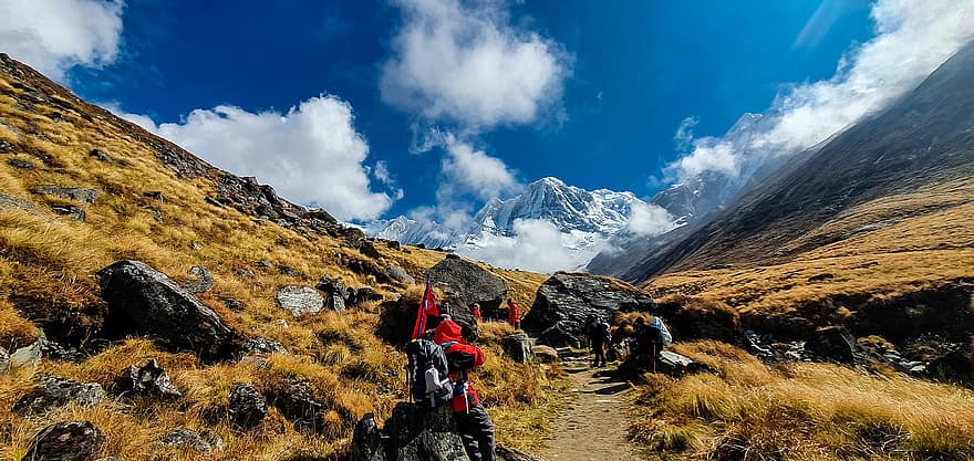 luonto, vaellus, matkustaa, seikkailu, vuoret, annapurna-perusleiri, Annapurna, nepal, himalaja, maisema, vuori