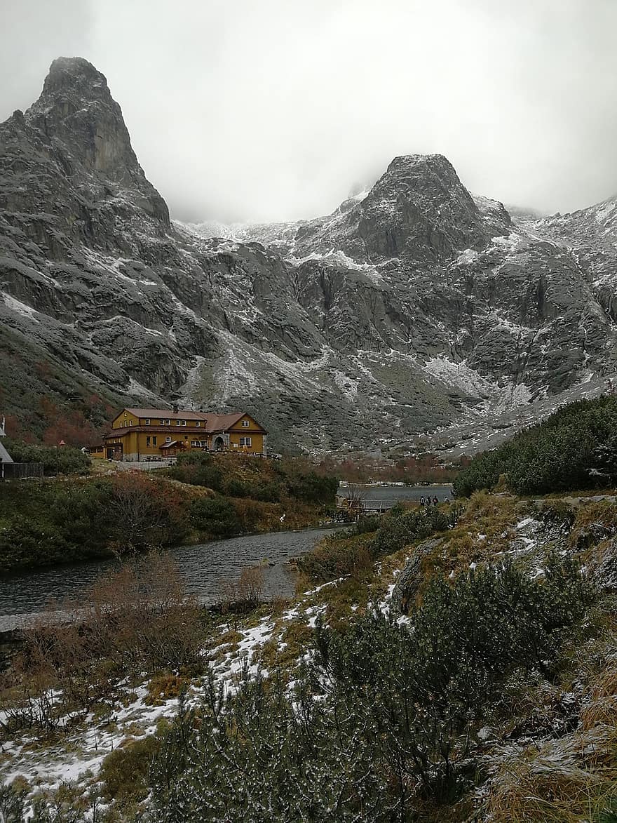 montañas de tatra, río, invierno, nieve, naturaleza, Europa