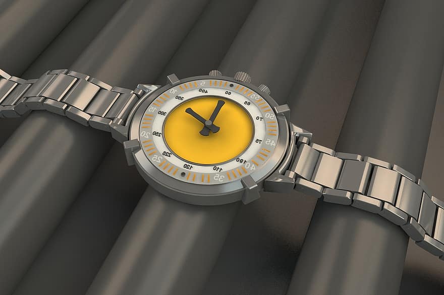 l'horloge, modélisation 3D, acier, industrie