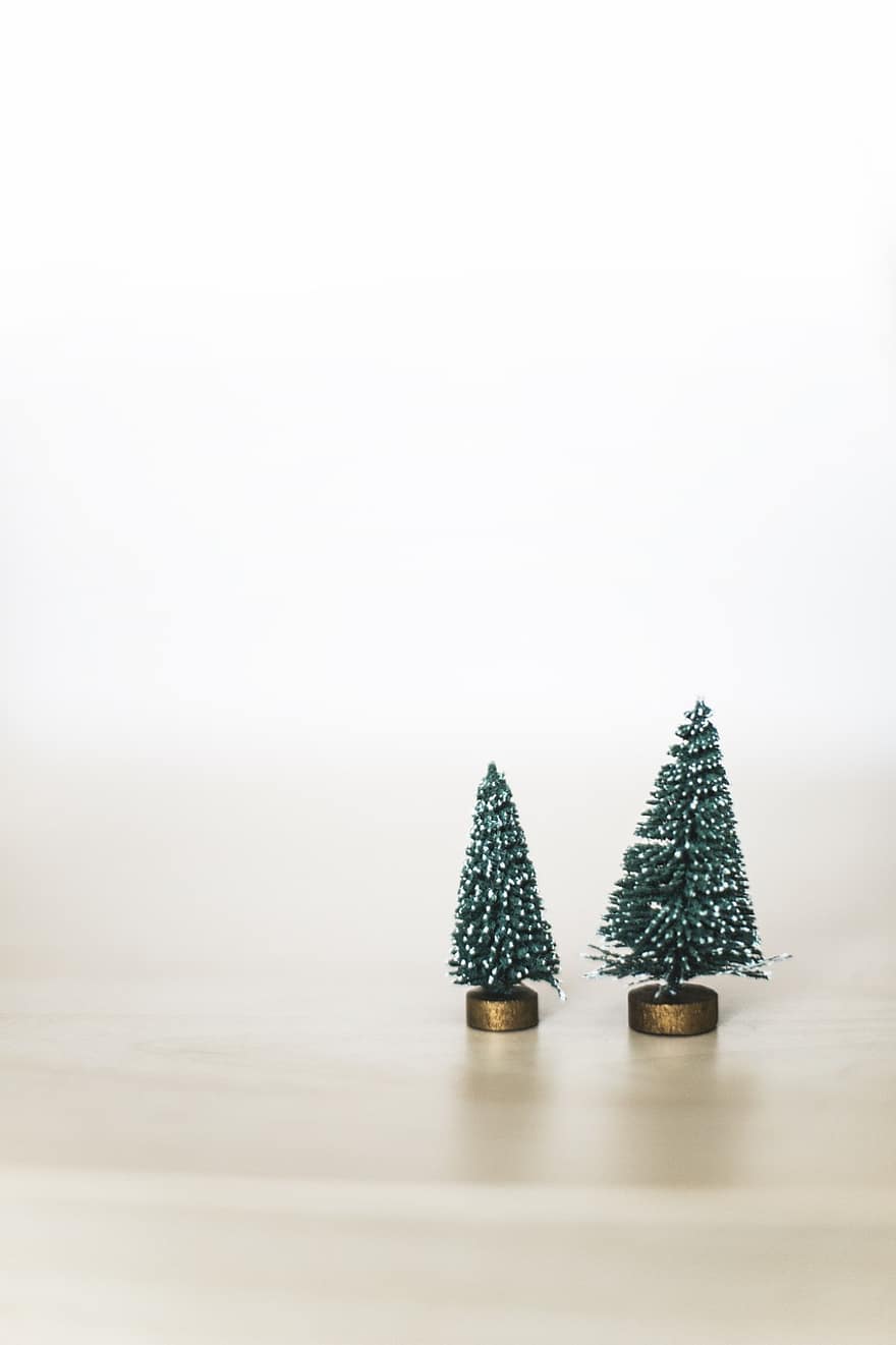 Karácsony, karácsonyfák, dekoráció, kicsi, mini, ábra, ünnep, karácsony, téli, fák, lakberendezési tárgyak