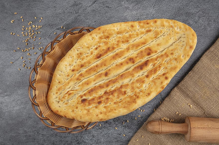 Pakistansk slette Naan, naan, roti, brød, asiatisk brød, lækker, mad, frokost, friskhed, måltid, gourmet
