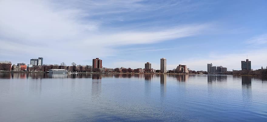 Boston, rzeka, Miasto, podróżować, wieżowiec, pejzaż miejski, architektura, miejska linia horyzontu, na zewnątrz budynku, woda, znane miejsce