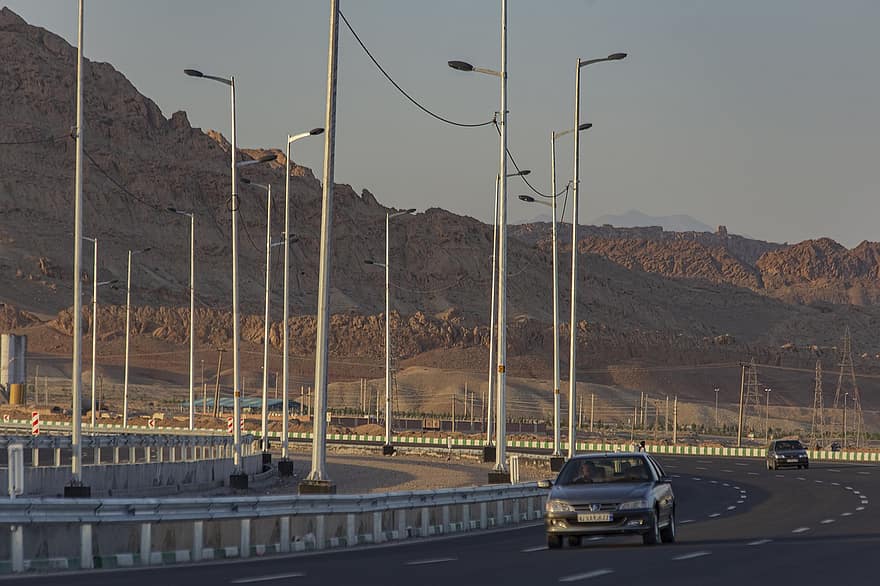 イラン、高速道路、道路、ドライブ