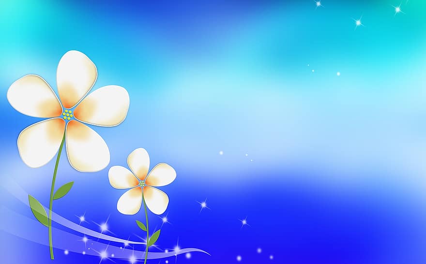 floare mică, albastru, fundal, mici proaspete, flori, literatură și artă, gradient, stele, puțin, frunze