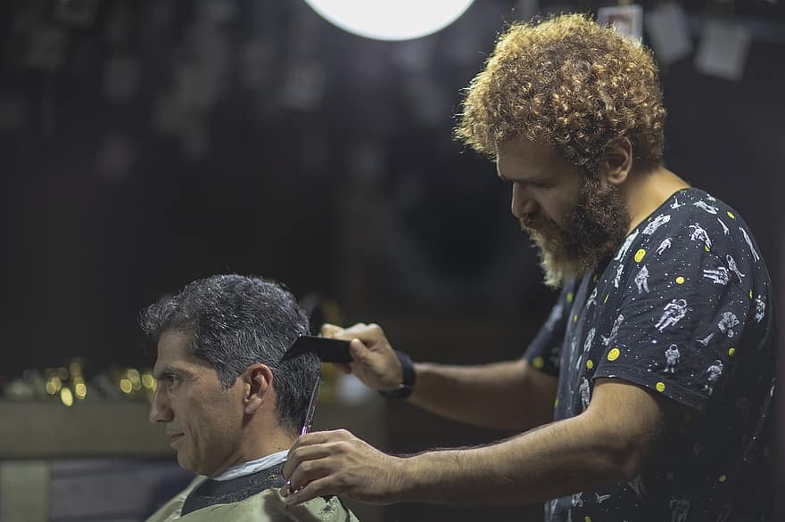 tukang potong rambut, pekerjaan, kerja, pendudukan, bisnis, Iran, Kota Mashad, laki-laki