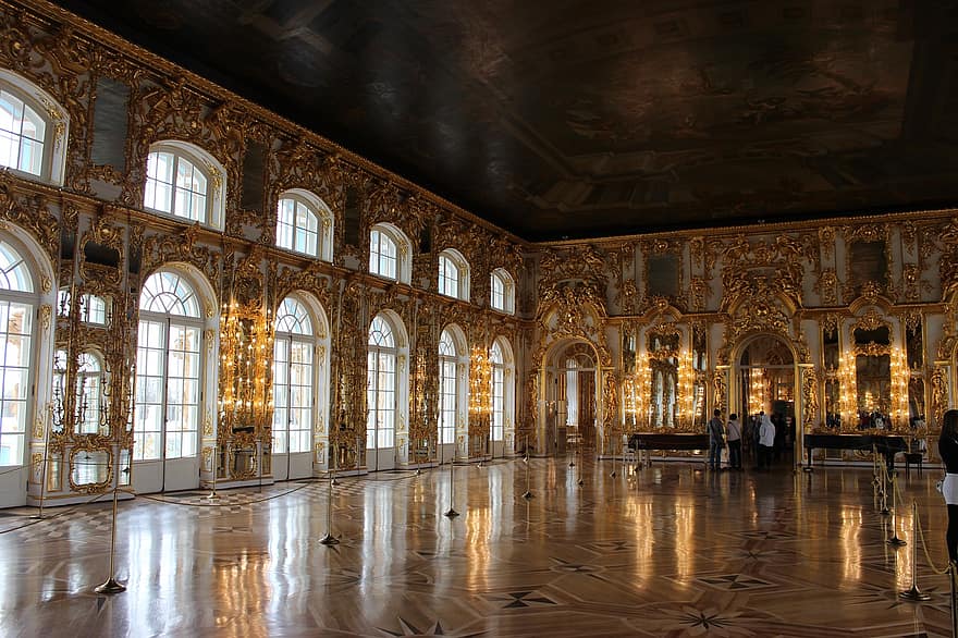 Tsarskoye Selo, Saray, salon, iç dizayn, mimari, iç, bina, tarihi, kültür, işaret, pushkin