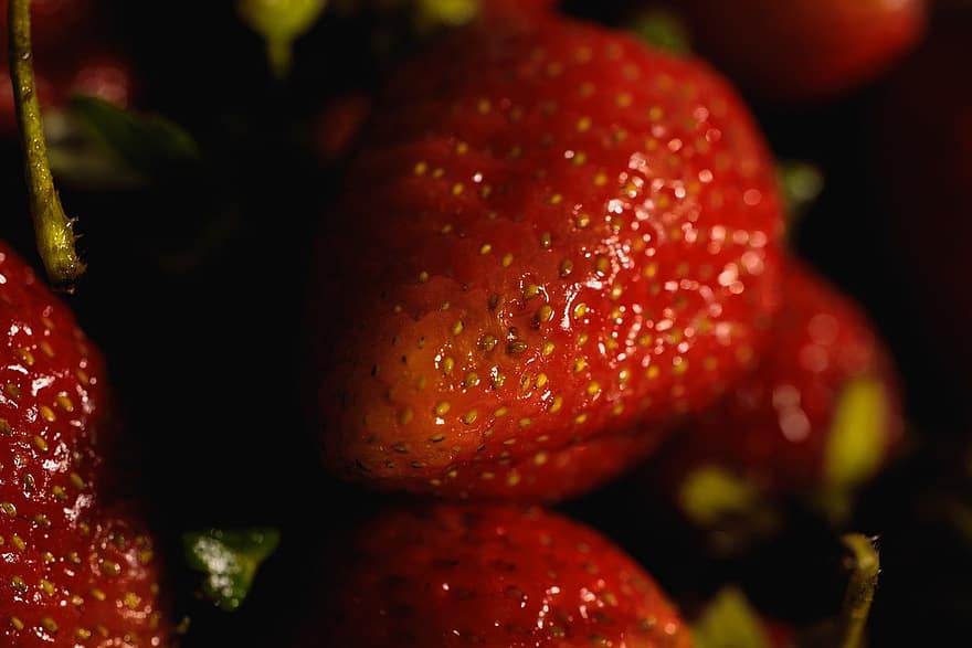 jordbær, frukt, søt, friskhet, mat, nærbilde, moden, bær frukt, spise sunt, natur, dessert