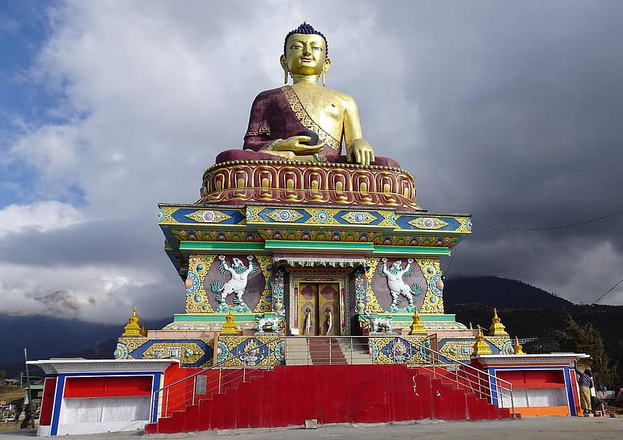 Гигантская статуя Будды, Господь Будда, статуя, медитация, религия, духовный, Таванг, Аруначал