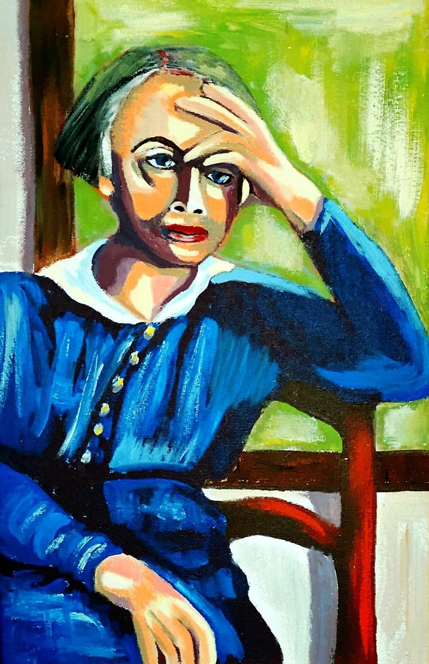 Painting Portrait, Acrylic Paint, Artwork