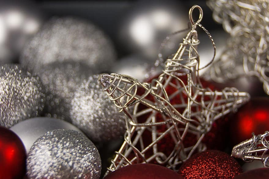 ornament, julekugle, julestjerne, fest, jul, juleløg, dekoration, ferie, sæson, sølv, sæson-