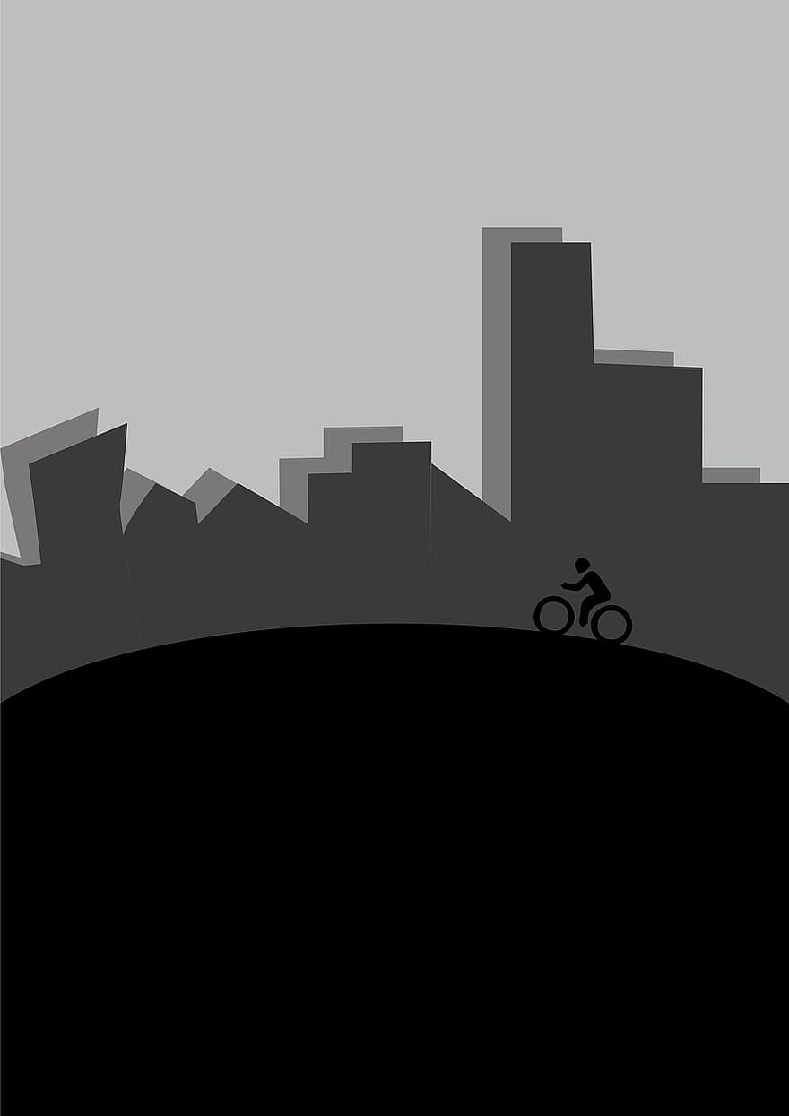 Jazda rowerem, cykl, Miasto, sport, jazda na rowerze, aktywny, mężczyzna, styl życia, czynność, akcja, okrąg