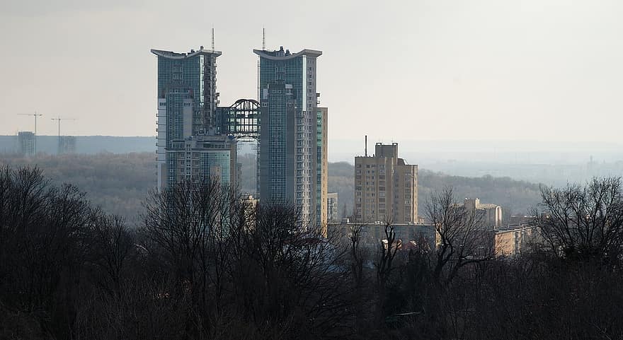 Buildings, Construction, Skyscraper, Architecture, Skyline, Kyiv, Ukraine, Height, Exterior, Urban, City