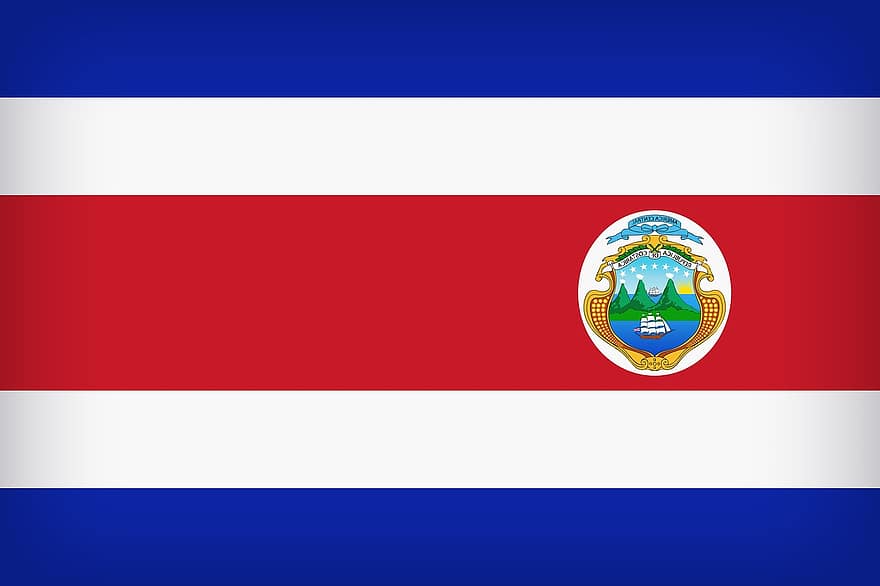 Flag, Country, Patriotism, Nationwide, Official, National, Government, Banner, Pride, Emblem, Costa Rica