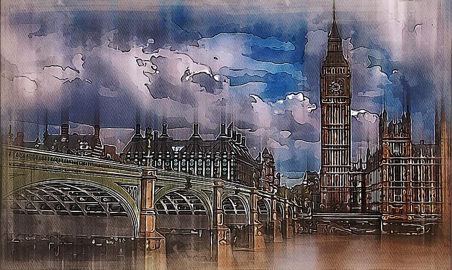 Лондон, Англия, город, Европа, здания, архитектура, мост, башня, ориентир, Темза, известное место