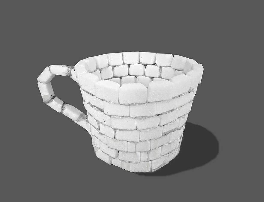 café, thé, tasse, des briques