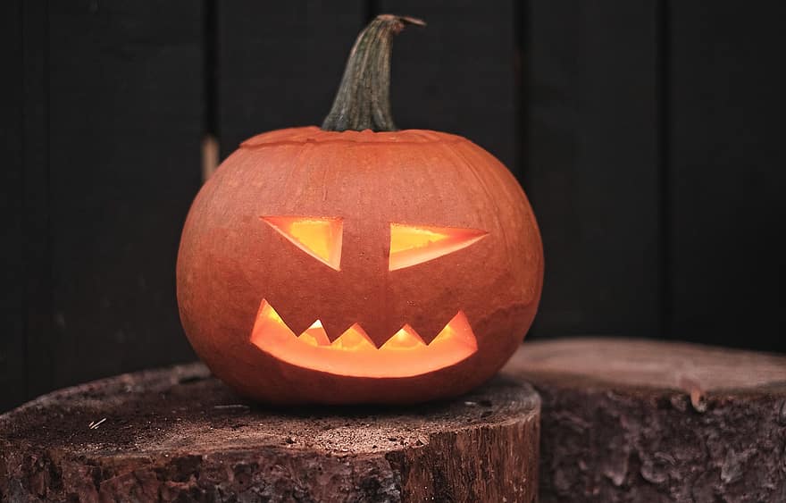 Halloween, zucca, jack-o-lanterna, Lanterna di Halloween, zucca intagliata, decorazione di Halloween