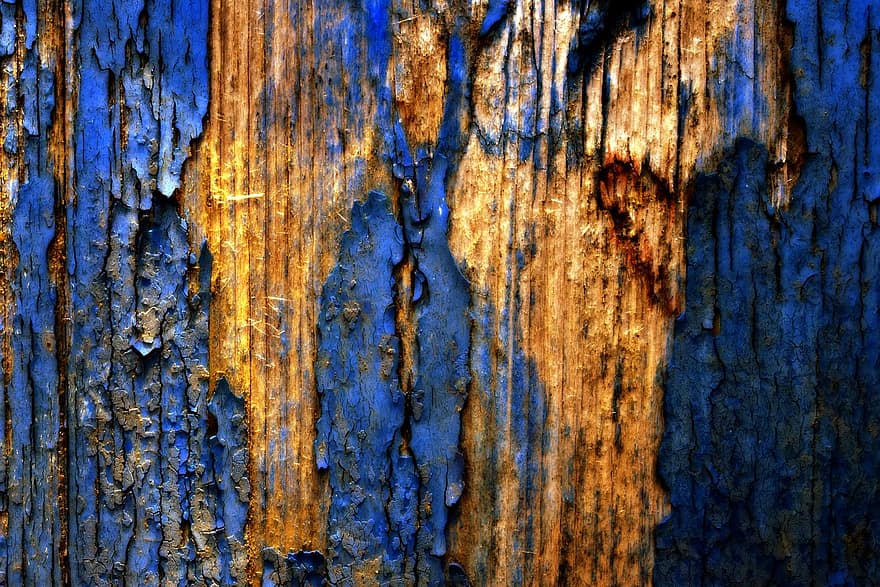 木材、表面、染料、古い、バックグラウンド、青