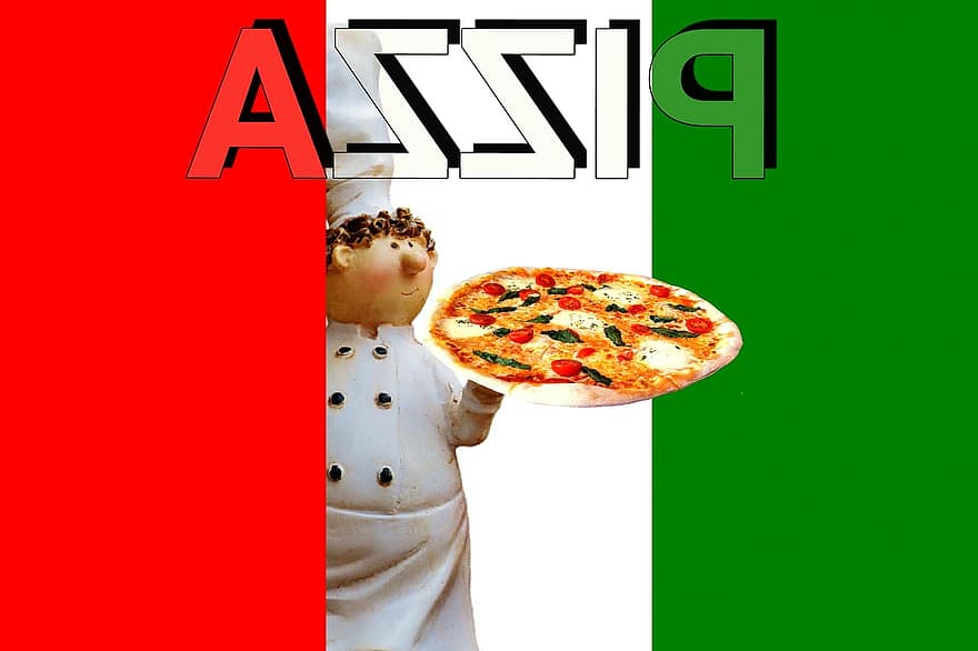піца, італійська, їсти, виробник піци, малюнок, смішно, весело, смачно, ресторан, гастрономія, людина