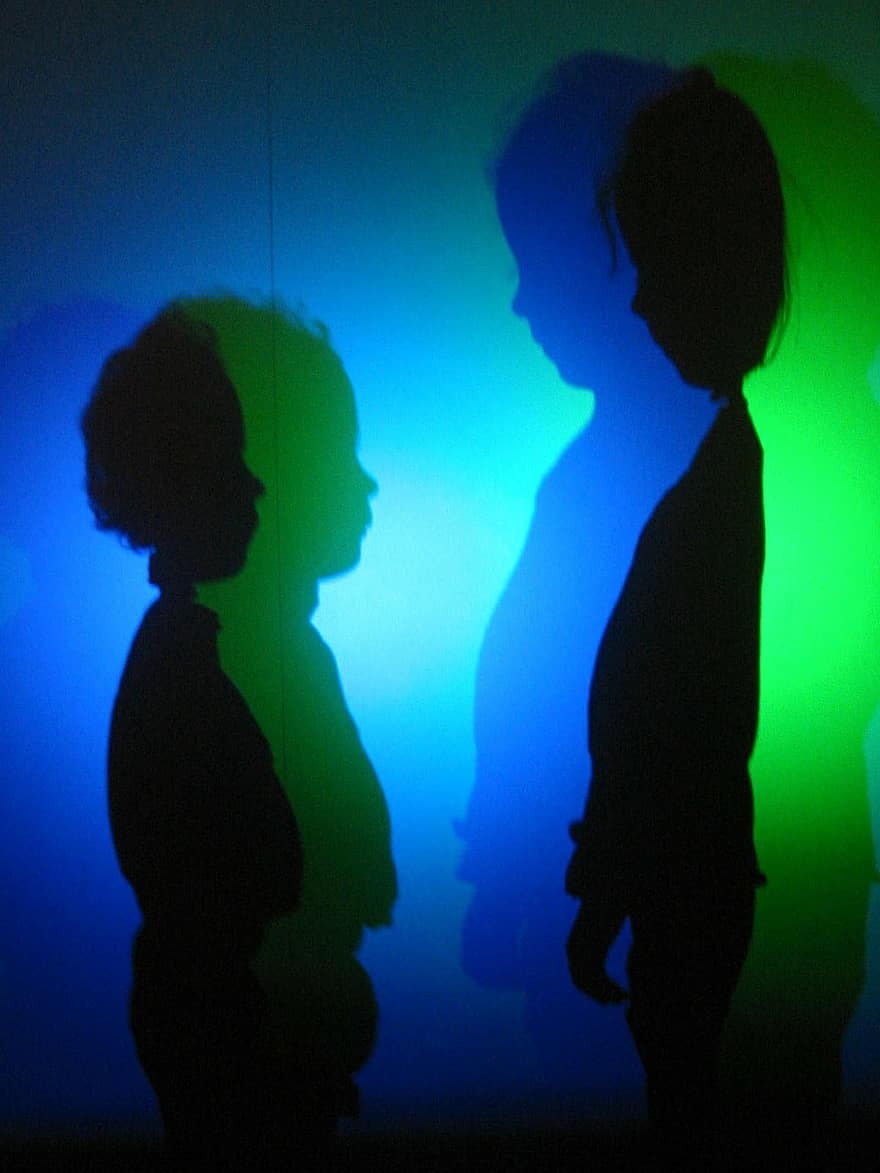 Children, Blue, Play, Background, Green, Color, Shadow, Light