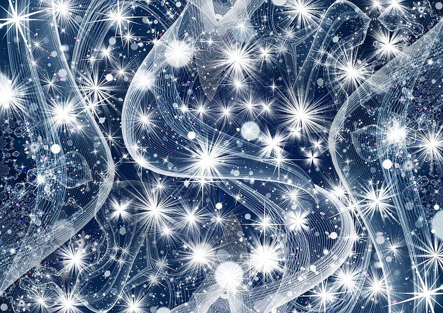Noël, bokeh, lumières, neige, Contexte, abstrait, décoration, étoile, avènement, décoration de Noël, lignes