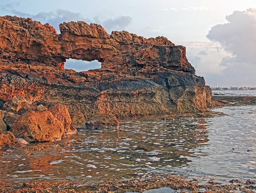 formations de pierre, plage, Ayia Napa, géologie, grès, paysage, la nature