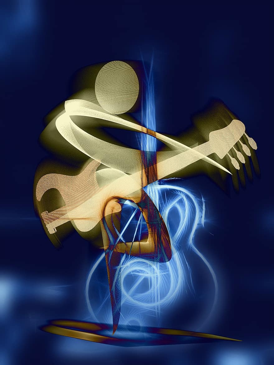 Guitar, Guitar Player, Concert, Music, Musician, Sound, Tonkunst, Treble Clef, Art, Graphic, Abstract