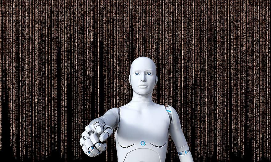 robots, tehnoloģijas, futūristisks, mašīna, kiberga, mākslīgi, tīklā, inteliģents, Brūns tīkls