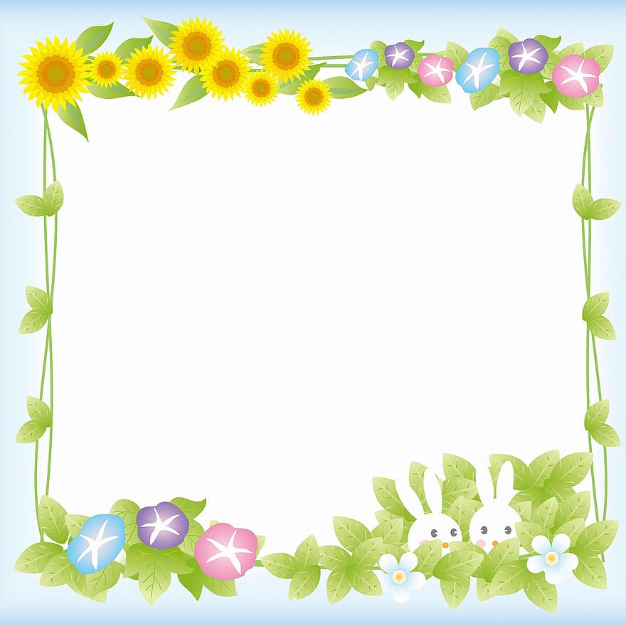 Digital Paper, Easter Background, Rabbits, Pink, Sky, Landscape, Leaf, Birds, Love, Decoration, Spring