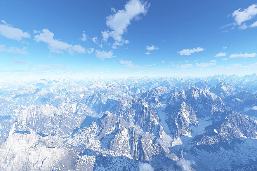 alpin, neige, les montagnes, paysage, hiver, sommet, de pointe, brouillard, paysage de neige, paysage de montagne, la nature