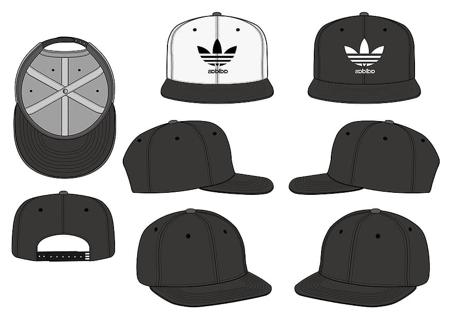 Caps, Hats, Fashion, Collection, Drawing, cap, clothing, winter, vector, design, textile