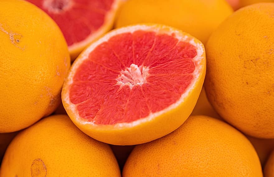 grapefruity, polovina, ovoce, průřezu, citrus, citrusové ovoce, vyrobit, sklizeň, organický, čerstvý, Čerstvé grapefruity
