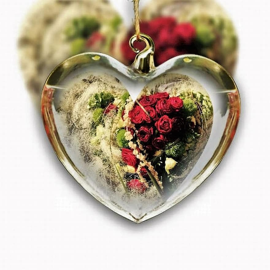 hjärta, känslor, kärlek, ro, romantisk, blommarrangemang