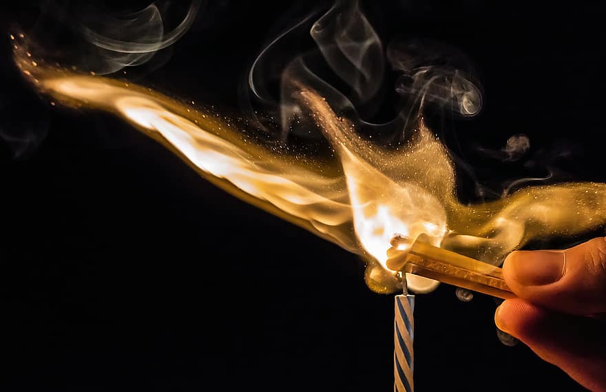 match, flamma, brand, rök, ljus, tändning, bränna, naturligt fenomen, brinnande, värme, temperatur