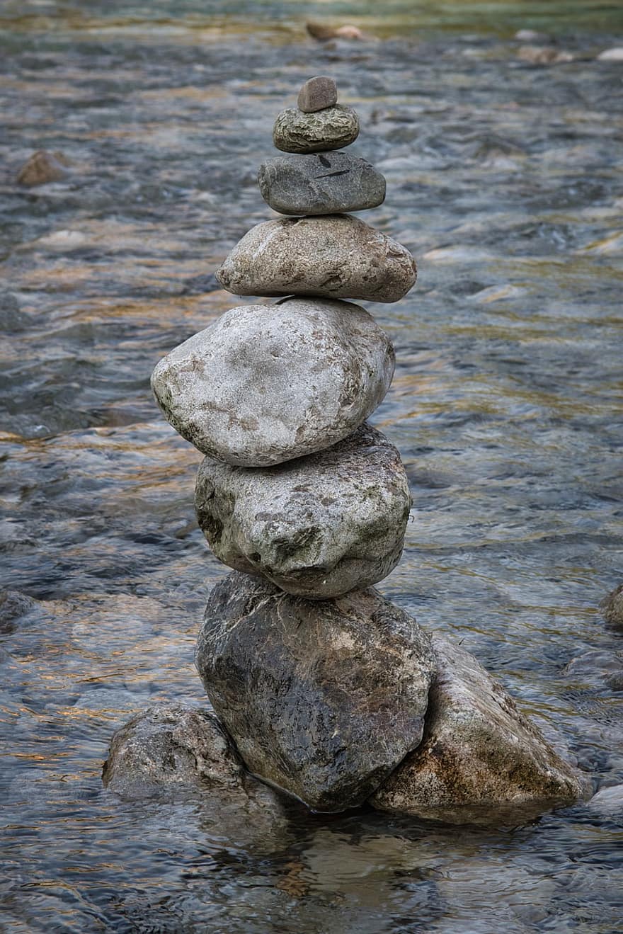 Cairn, bokštelis, akmenys, kamino, sukrauti, pobūdį