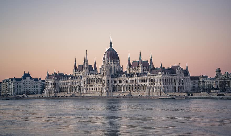 Hungarian Parliament Building, Danube River, City, Building, Architecture, Budapest, Hungary, Parliament Of Budapest, National Assembly Of Hungary, Houses Of Parliament, Hungarian Parliament