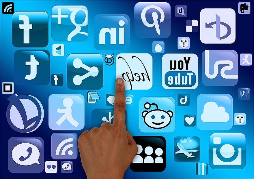 dedo, toque, mano, estructura, Internet, red, social, red social, logo, Facebook, google