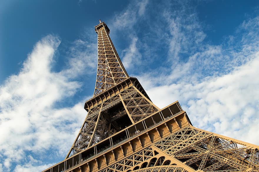Франция, облаци, небе, Париж, Европа, паметник, Torre