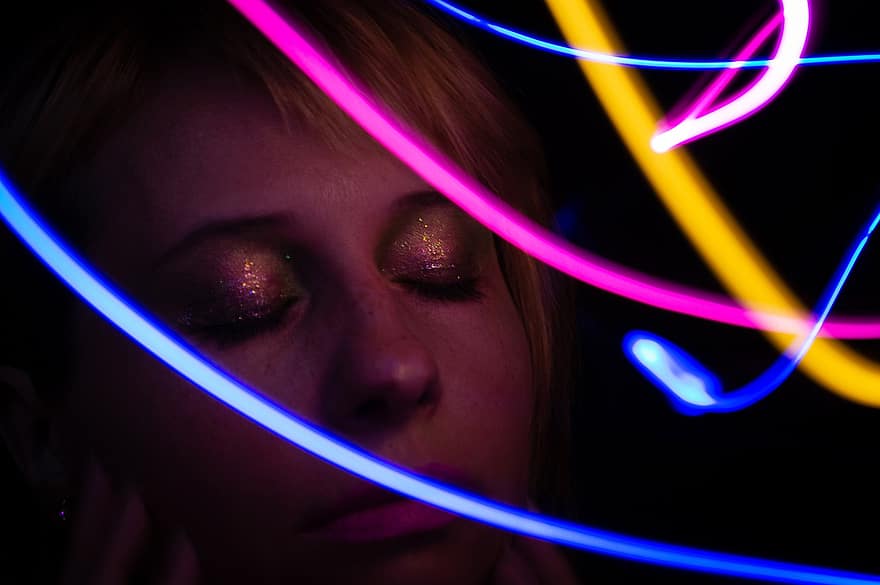 Portrait, Woman, Person, People, zelight, Drawing With Light, Art, Light, Bright, Abstract, Neon