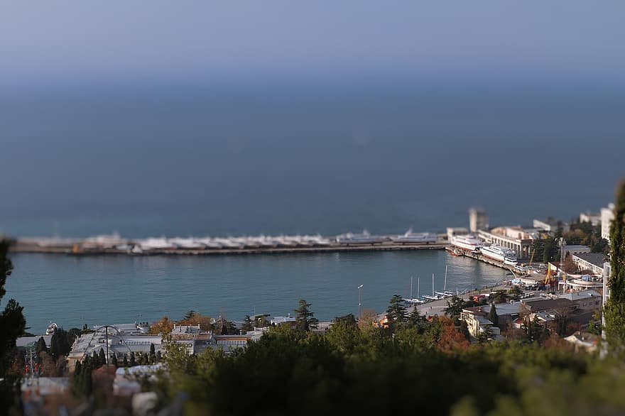 mer, océan, Port, port, Yalta