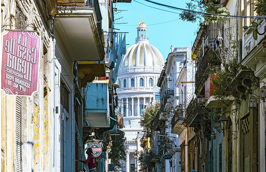 ville, Cuba, Capitole, la Havane, immeubles, Urbain