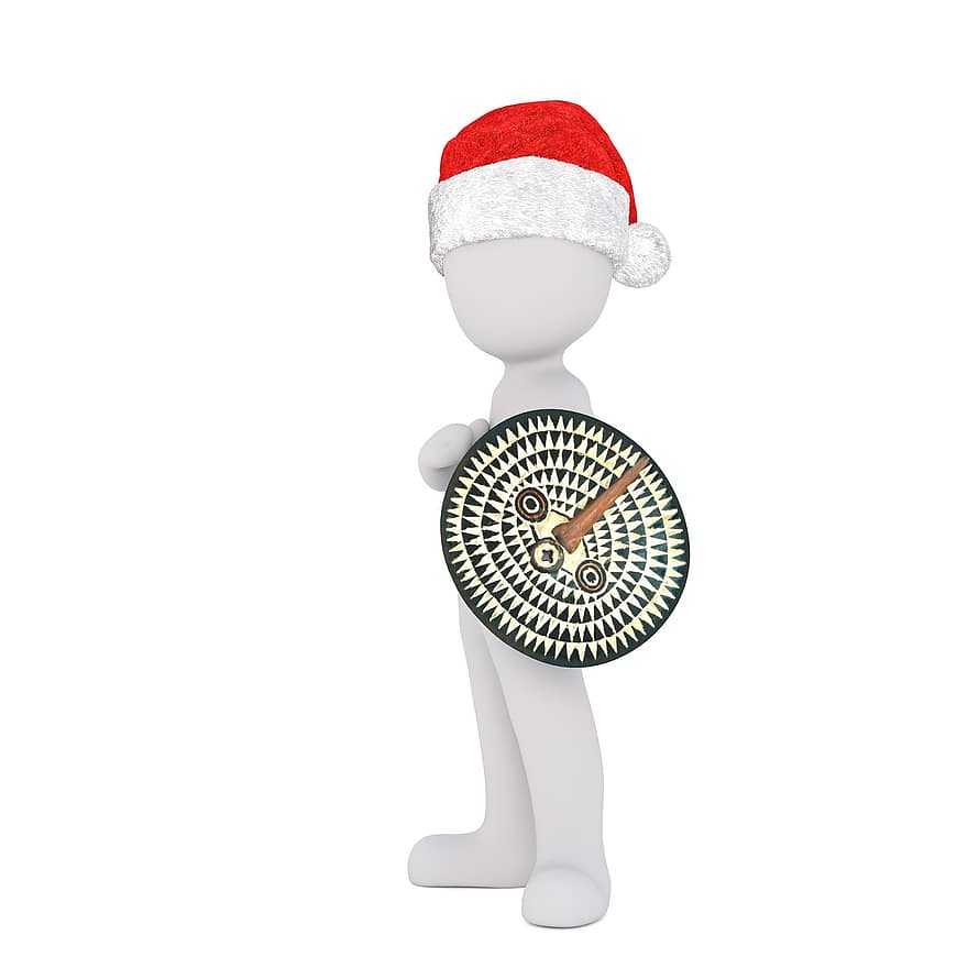 білий самець, ізольовані, 3D модель, Різдво, капелюх Санта, повне тіло, білий, 3d, малюнок, щит, опір