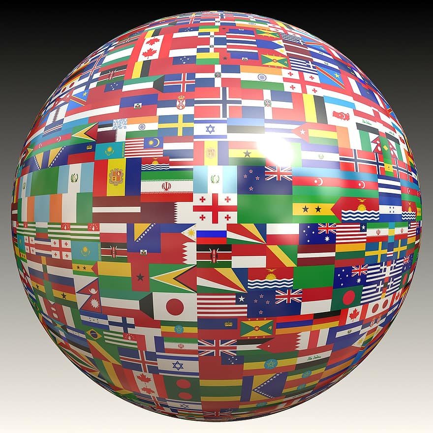 atlas, bumi, bendera, global, globalisasi, globe, benua, negara, negara bagian amerika, dunia, ruang