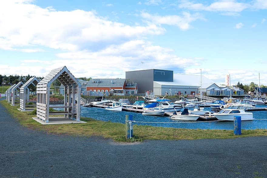 Caraquet, Kanada, természet, Acadia, félsziget, New Brunswick, jachtkikötő, csónak, hajó, hajóklub, Caraquet Boat Club